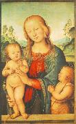 PERUGINO, Pietro Madonna with Child and Little St John a oil on canvas